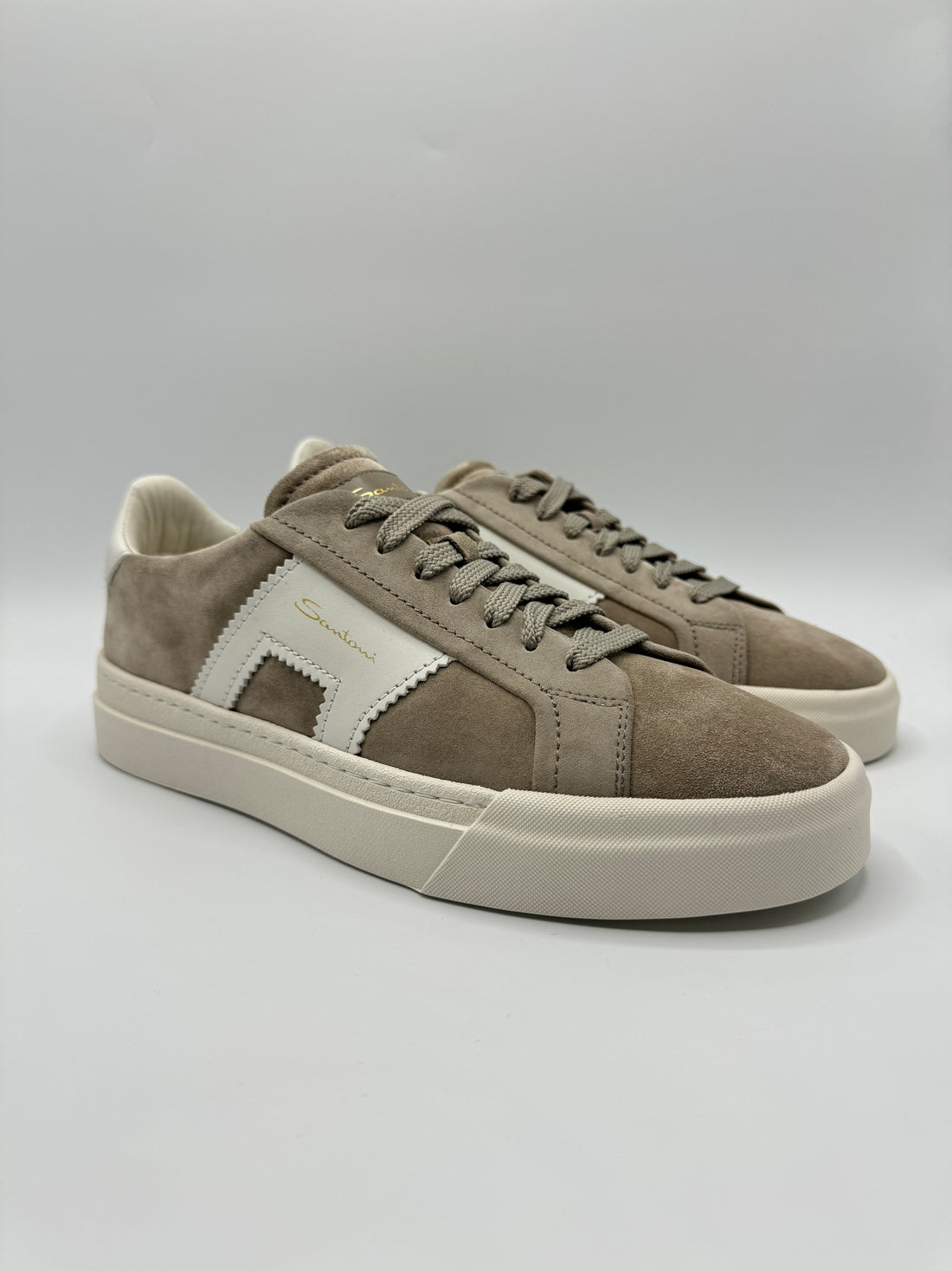 Santoni - Double Buckle Suede Sneaker